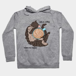 Cat and coffee make me happy Hoodie